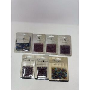 7 NEW Elite Better Glass Beads 1 Multi Colored 3 Red 1 Faceted Multi 2 Red Lg